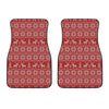 Christmas Deer Knitted Pattern Print Front Car Floor Mats