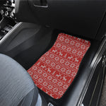 Christmas Deer Knitted Pattern Print Front Car Floor Mats