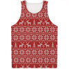 Christmas Deer Knitted Pattern Print Men's Tank Top