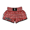 Christmas Deer Knitted Pattern Print Muay Thai Boxing Shorts