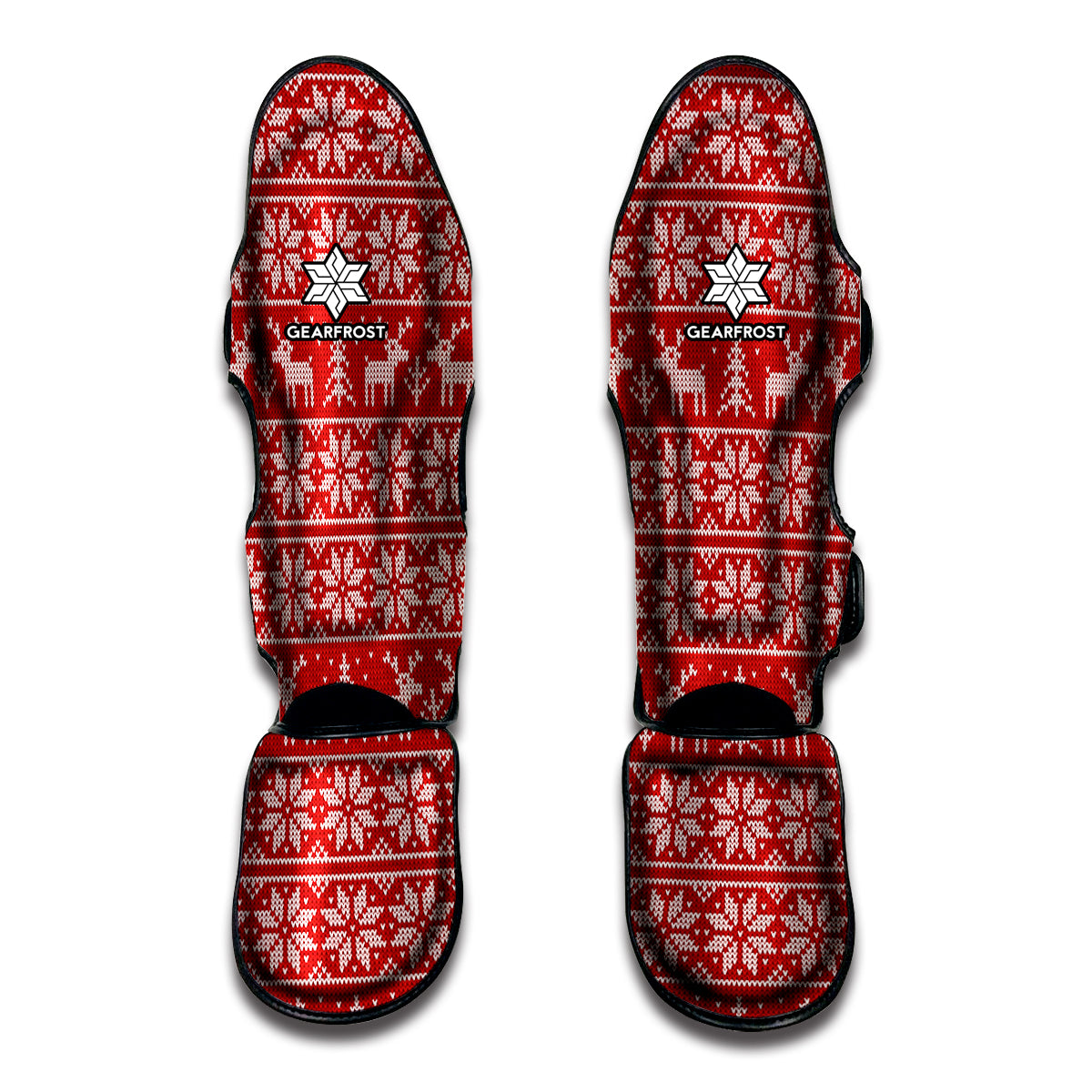 Christmas Deer Knitted Pattern Print Muay Thai Shin Guard