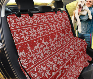 Christmas Deer Knitted Pattern Print Pet Car Back Seat Cover