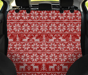 Christmas Deer Knitted Pattern Print Pet Car Back Seat Cover