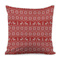 Christmas Deer Knitted Pattern Print Pillow Cover