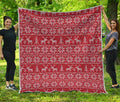 Christmas Deer Knitted Pattern Print Quilt
