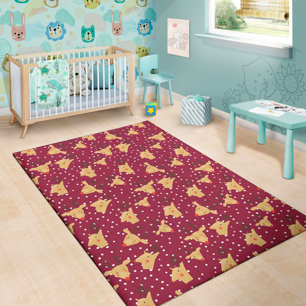 Christmas Deer Pattern Print Area Rug