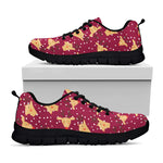 Christmas Deer Pattern Print Black Sneakers
