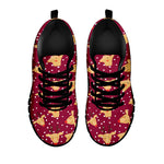 Christmas Deer Pattern Print Black Sneakers