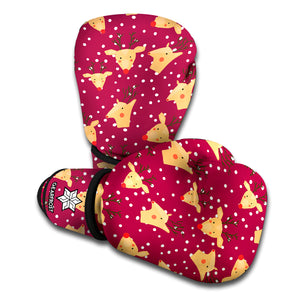 Christmas Deer Pattern Print Boxing Gloves