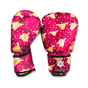 Christmas Deer Pattern Print Boxing Gloves