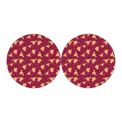 Christmas Deer Pattern Print Car Coasters