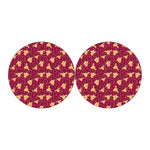 Christmas Deer Pattern Print Car Coasters