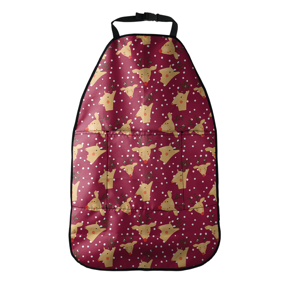 Christmas Deer Pattern Print Car Seat Organizers