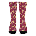 Christmas Deer Pattern Print Crew Socks