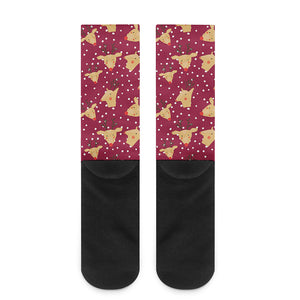 Christmas Deer Pattern Print Crew Socks