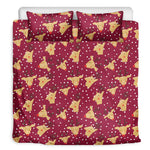 Christmas Deer Pattern Print Duvet Cover Bedding Set