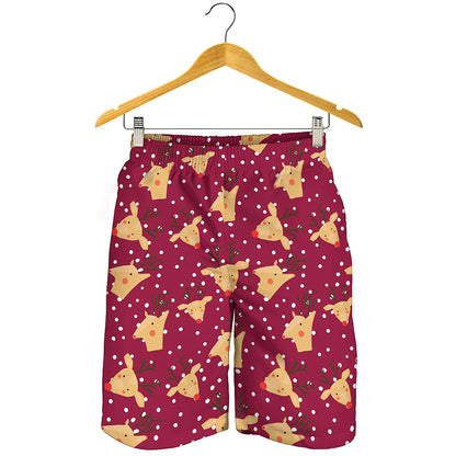 Christmas Deer Pattern Print Men's Shorts