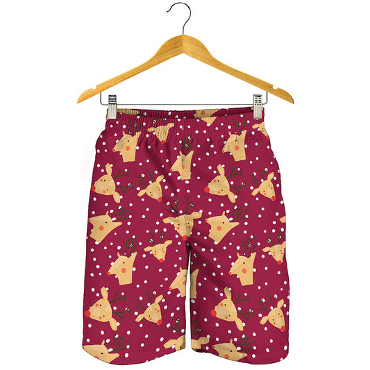 Christmas Deer Pattern Print Men's Shorts