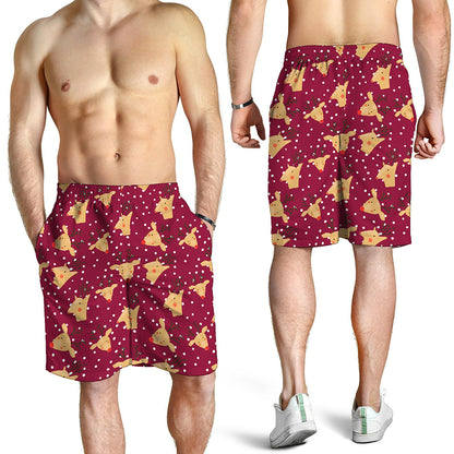 Christmas Deer Pattern Print Men's Shorts