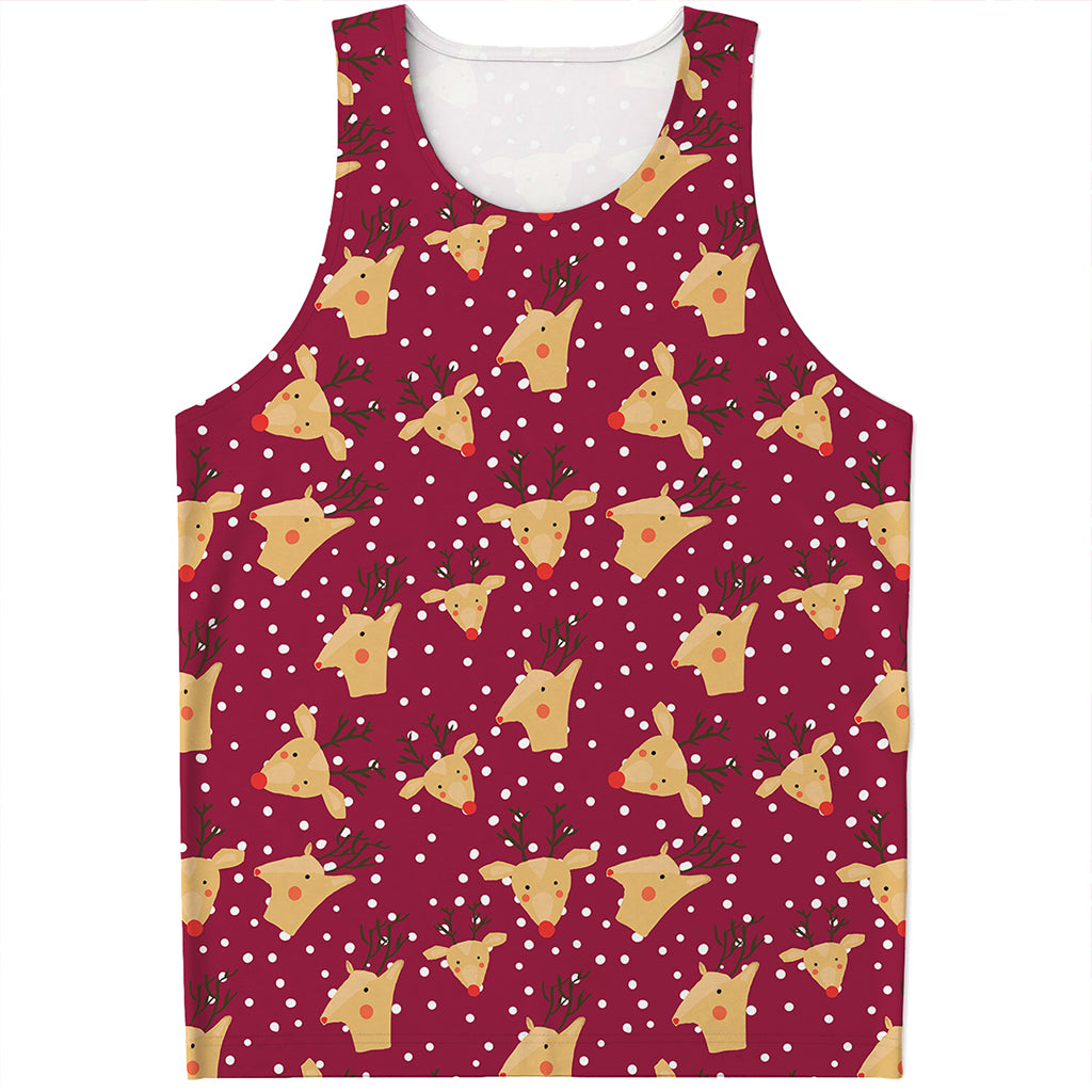 Christmas Deer Pattern Print Men's Tank Top