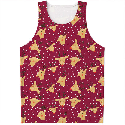 Christmas Deer Pattern Print Men's Tank Top