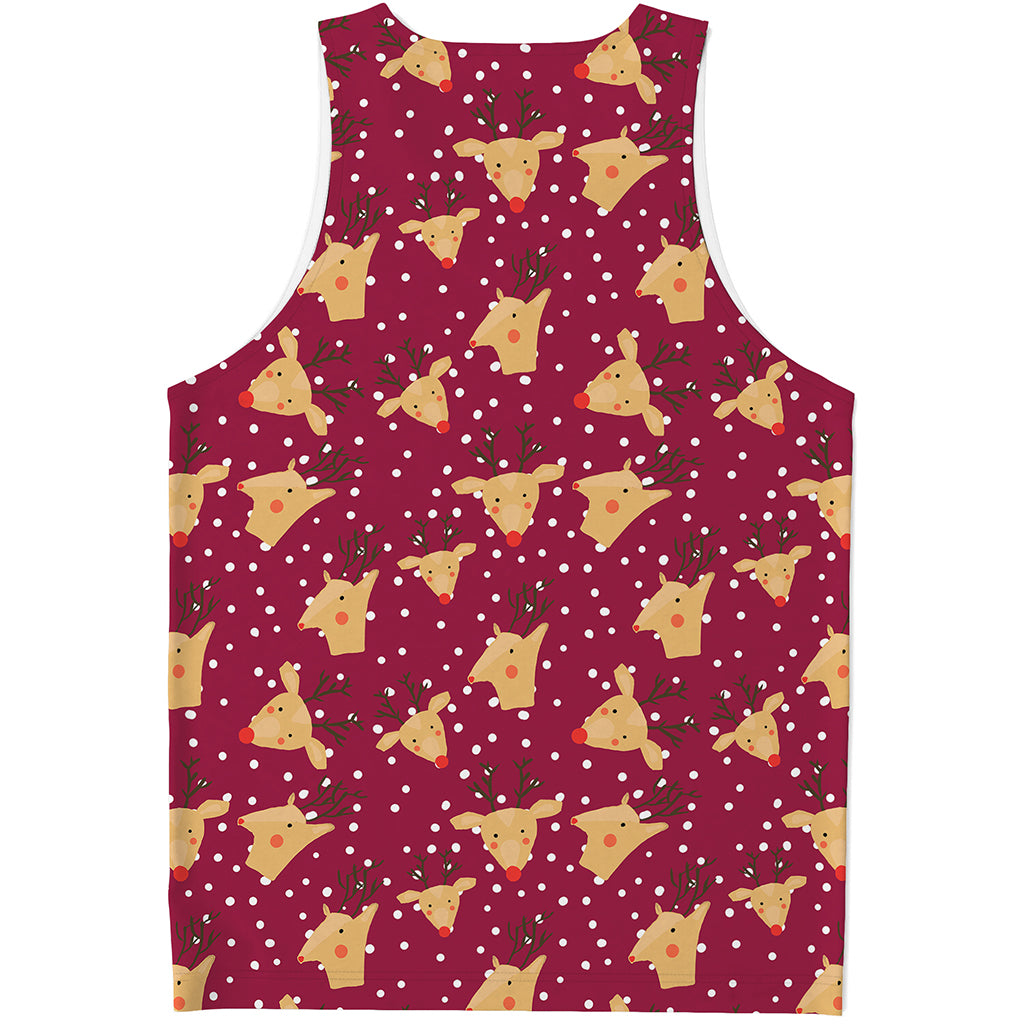 Christmas Deer Pattern Print Men's Tank Top
