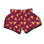 Christmas Deer Pattern Print Muay Thai Boxing Shorts