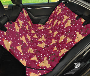 Christmas Deer Pattern Print Pet Car Back Seat Cover