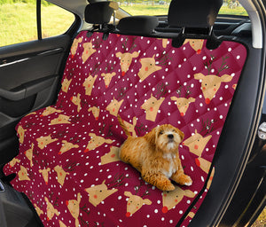 Christmas Deer Pattern Print Pet Car Back Seat Cover