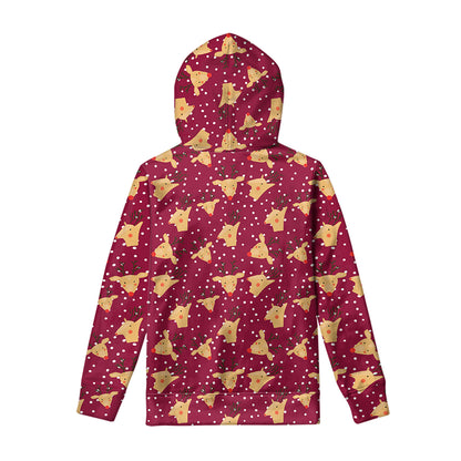 Christmas Deer Pattern Print Pullover Hoodie