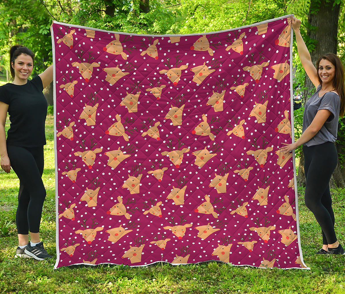 Christmas Deer Pattern Print Quilt