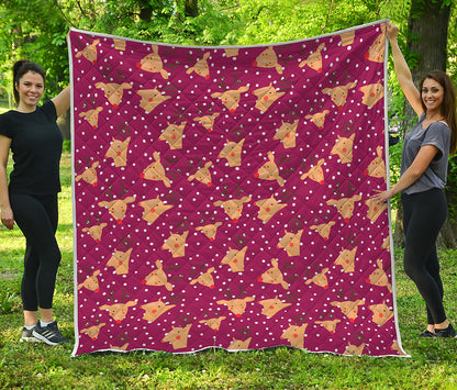 Christmas Deer Pattern Print Quilt