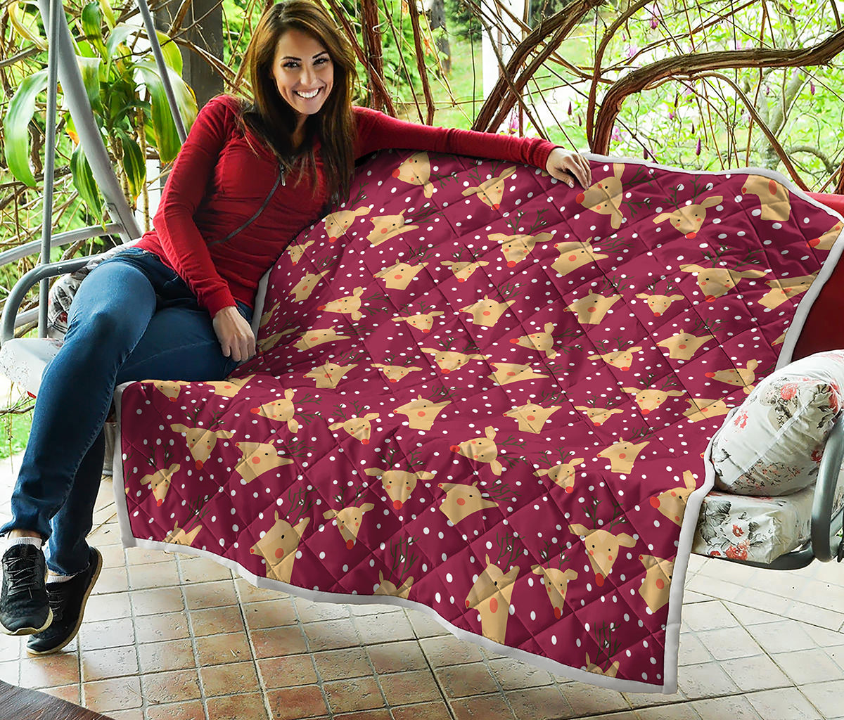 Christmas Deer Pattern Print Quilt
