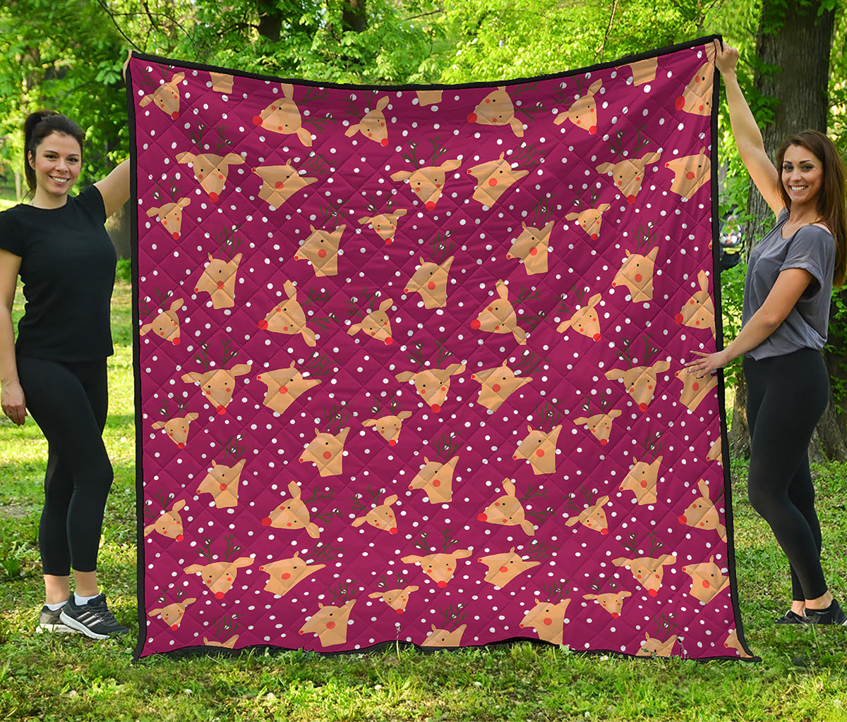 Christmas Deer Pattern Print Quilt