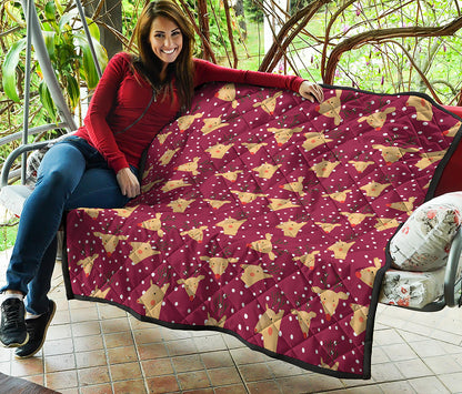 Christmas Deer Pattern Print Quilt