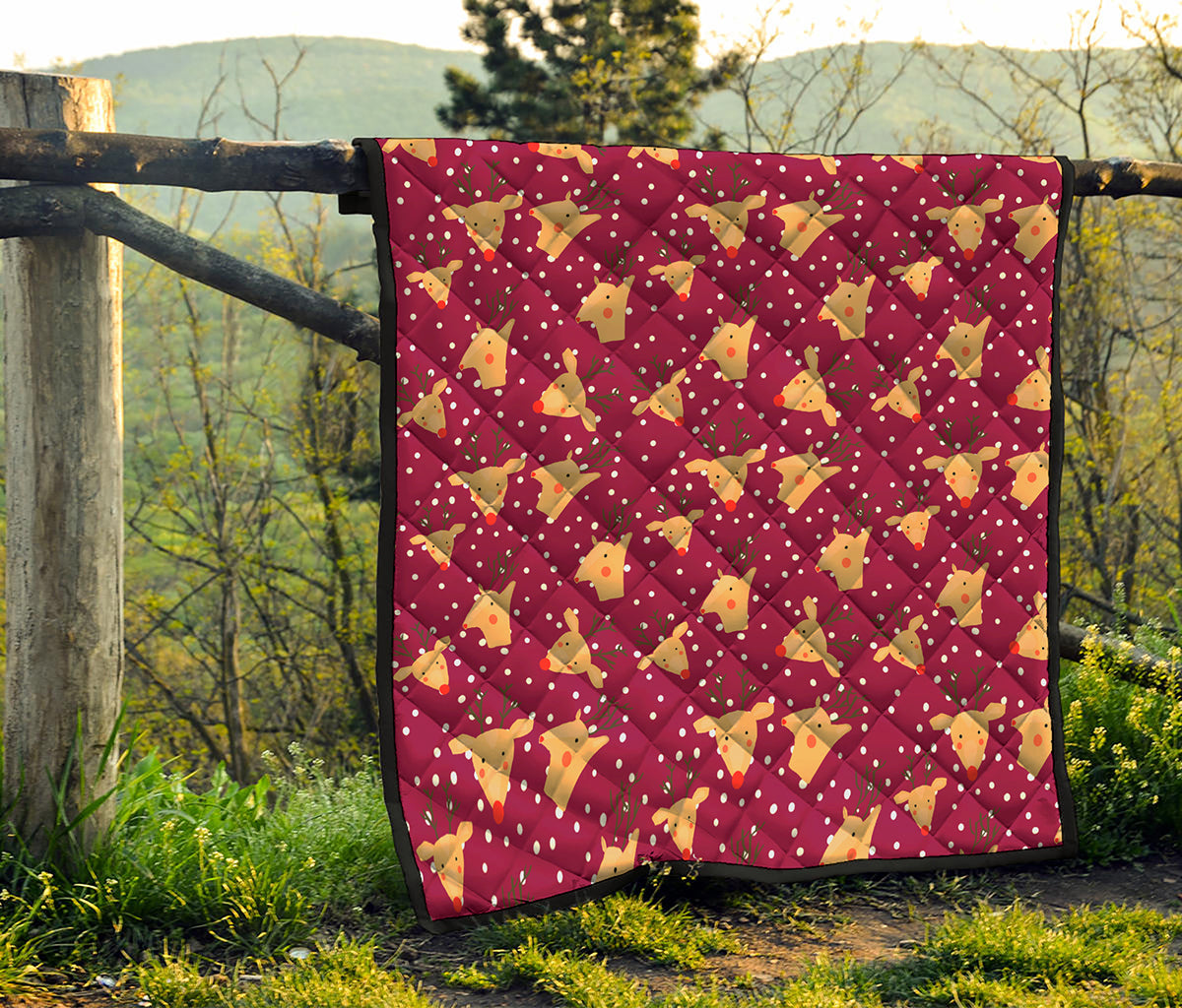 Christmas Deer Pattern Print Quilt
