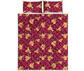 Christmas Deer Pattern Print Quilt Bed Set