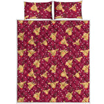 Christmas Deer Pattern Print Quilt Bed Set