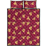 Christmas Deer Pattern Print Quilt Bed Set
