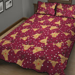 Christmas Deer Pattern Print Quilt Bed Set