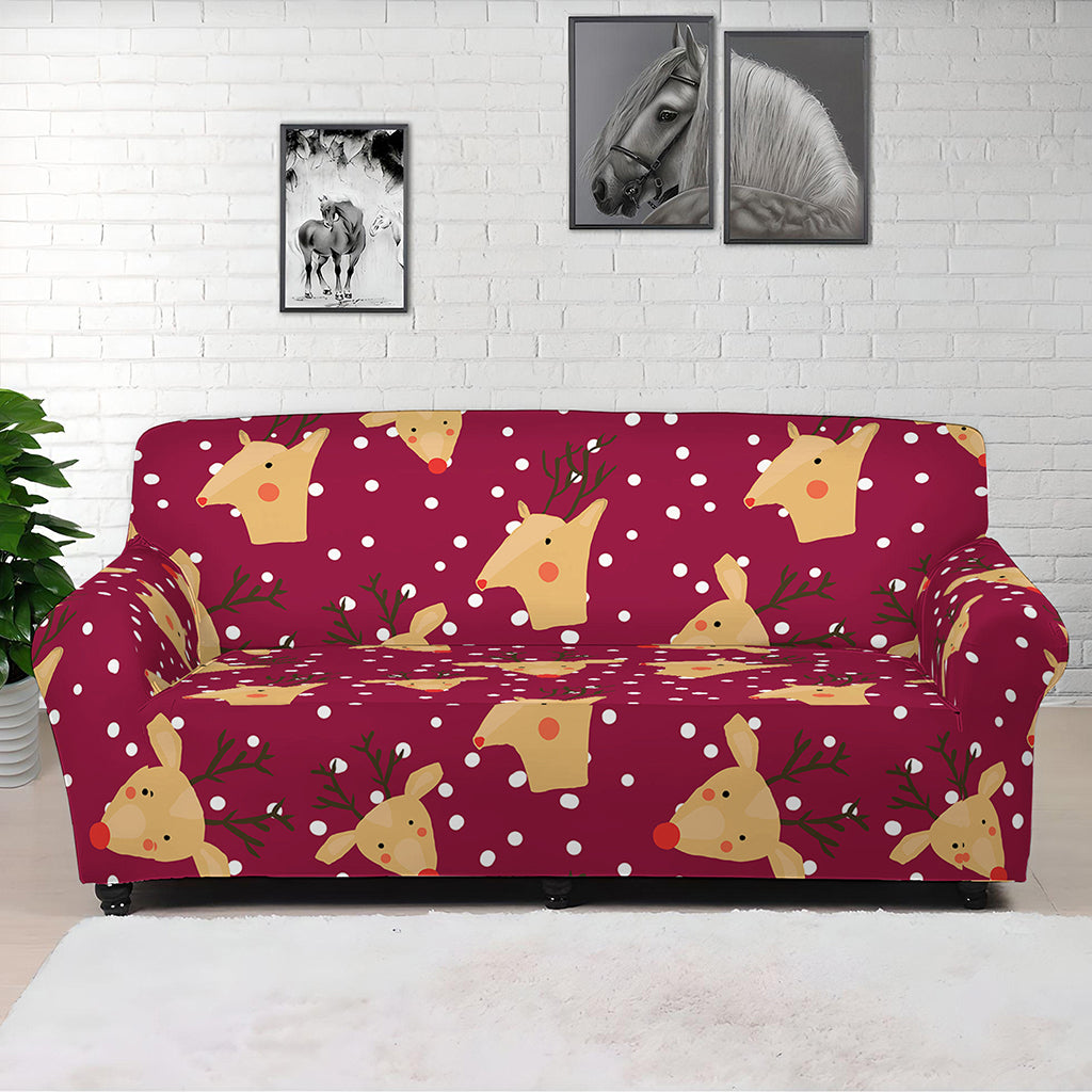 Christmas Deer Pattern Print Sofa Cover