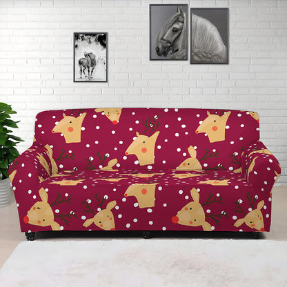Christmas Deer Pattern Print Sofa Cover