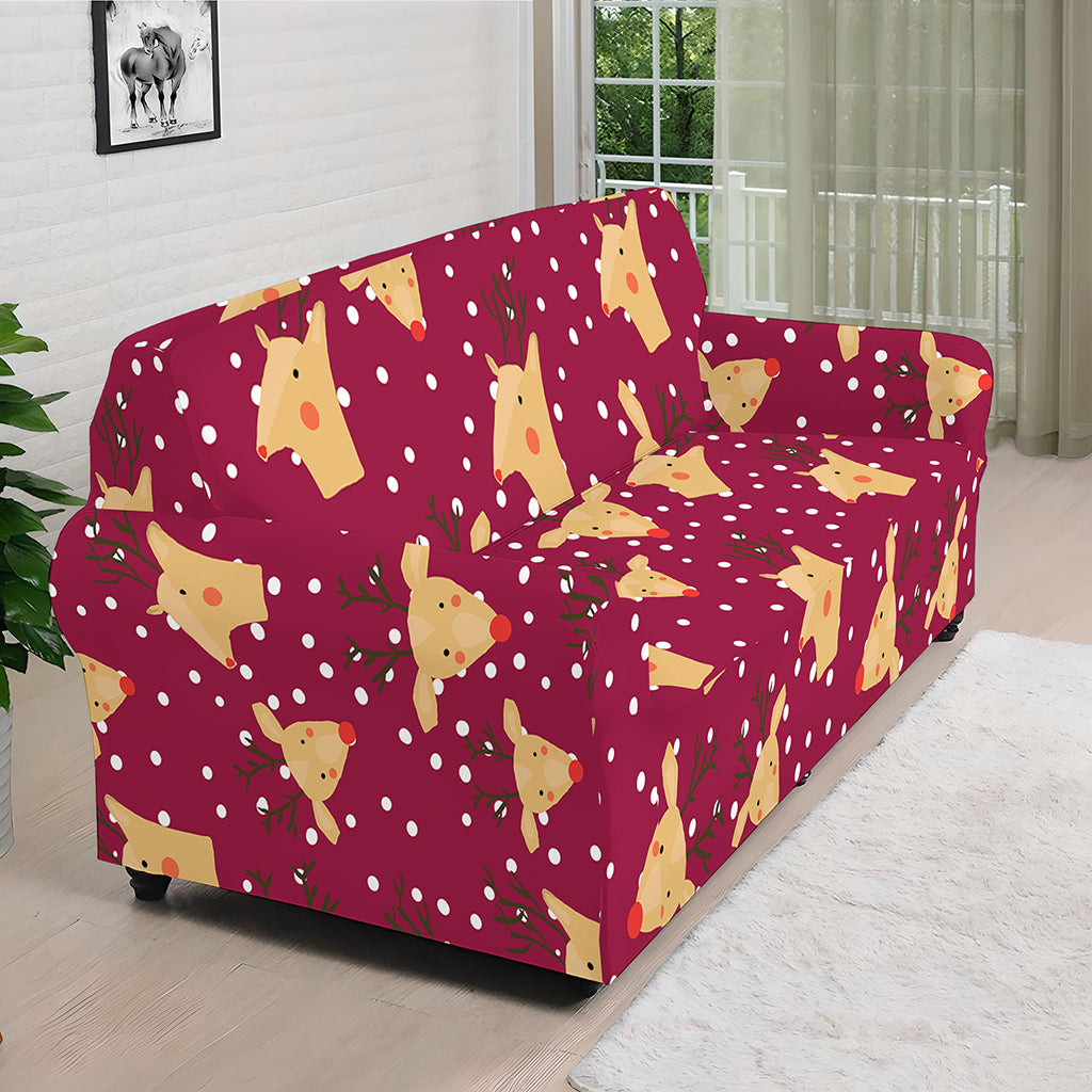 Christmas Deer Pattern Print Sofa Cover
