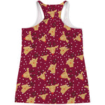 Christmas Deer Pattern Print Women's Racerback Tank Top