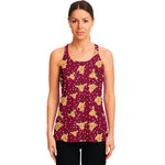 Christmas Deer Pattern Print Women's Racerback Tank Top