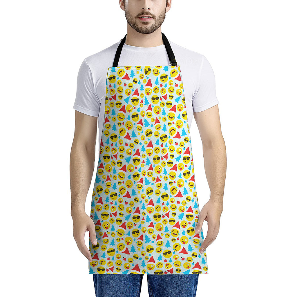 Christmas Emoji Pattern Print Apron