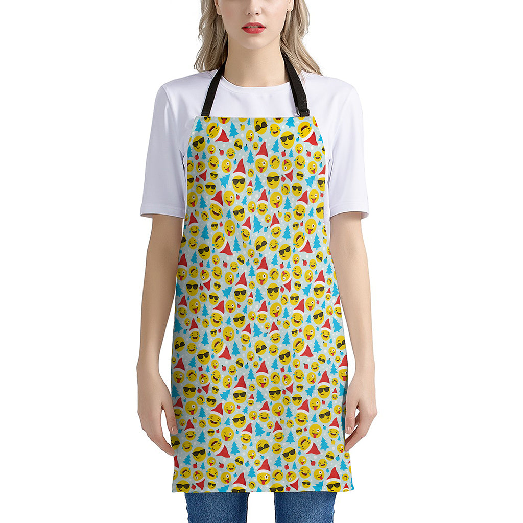 Christmas Emoji Pattern Print Apron