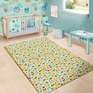 Christmas Emoji Pattern Print Area Rug