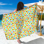 Christmas Emoji Pattern Print Beach Sarong Wrap