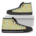 Christmas Emoji Pattern Print Black High Top Sneakers